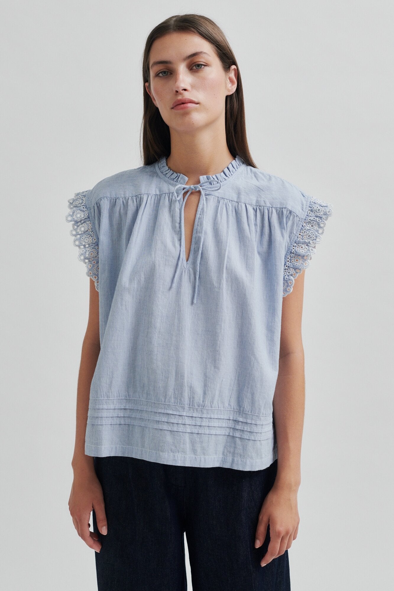Laure Top - Light Blue Stripe